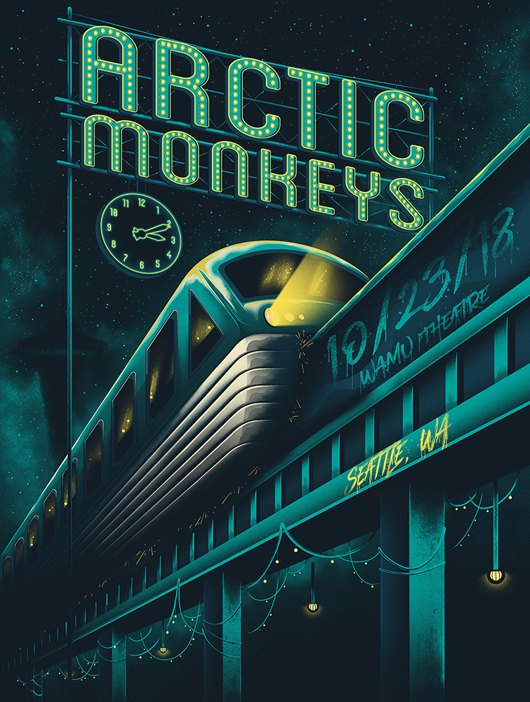 INSIDE THE ROCK POSTER FRAME BLOG Arctic Monkeys Seattle Print By Arno