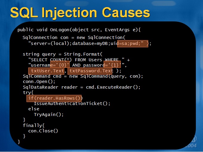 sharing: What is a SQL Injection