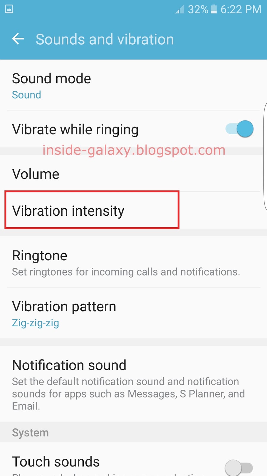 Inside Galaxy Samsung Galaxy S7 Edge How to Adjust Vibration