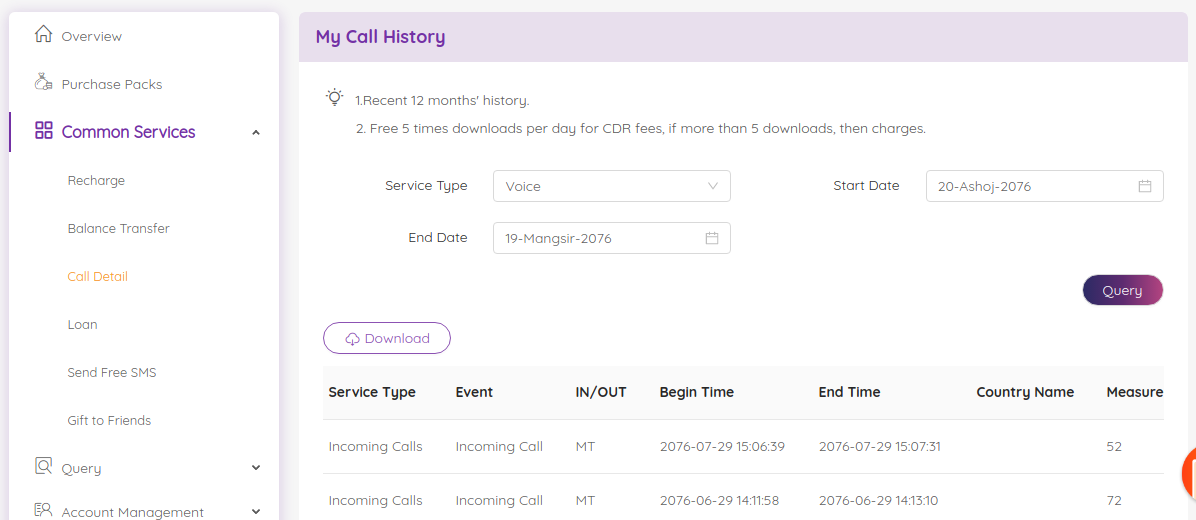 Register Ncell Ecare Call Details, Free SMS Blogger Nepal