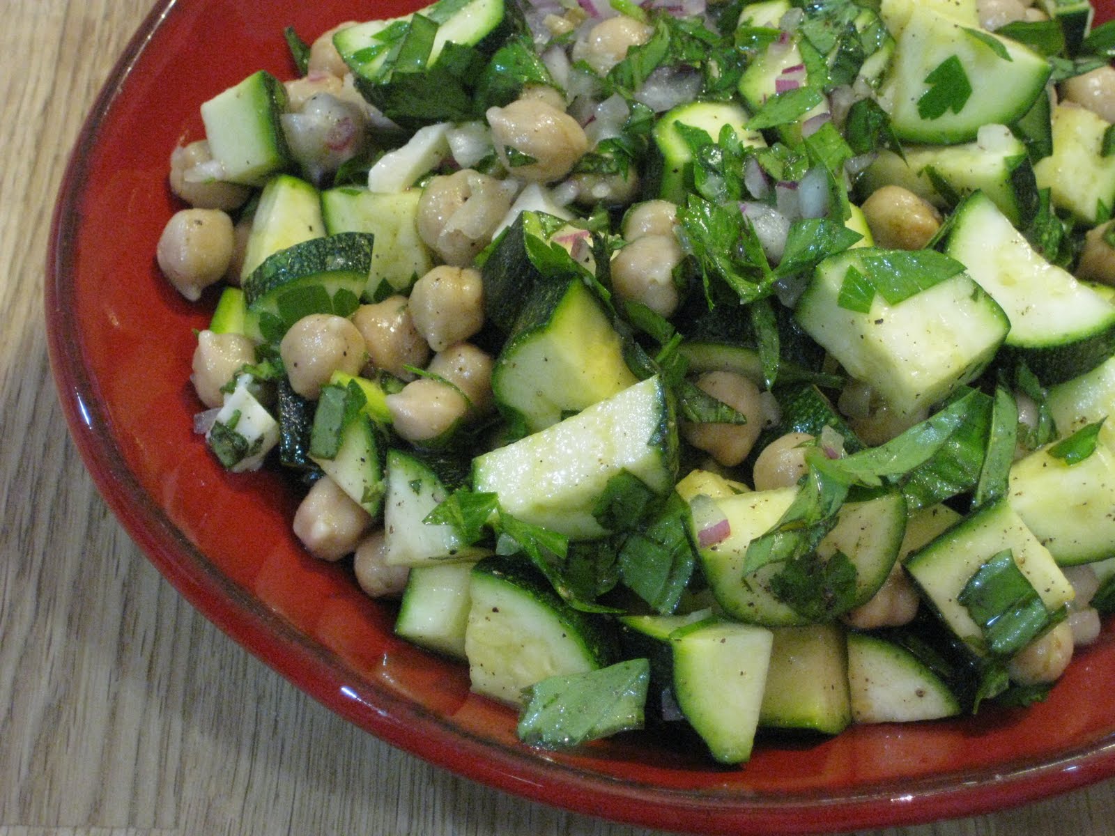 kat ate that Simple Zucchini and Chickpea Salad