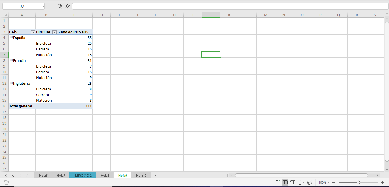 Informática 1A AFEP EJERCICIO DE TABLAS DINAMICAS
