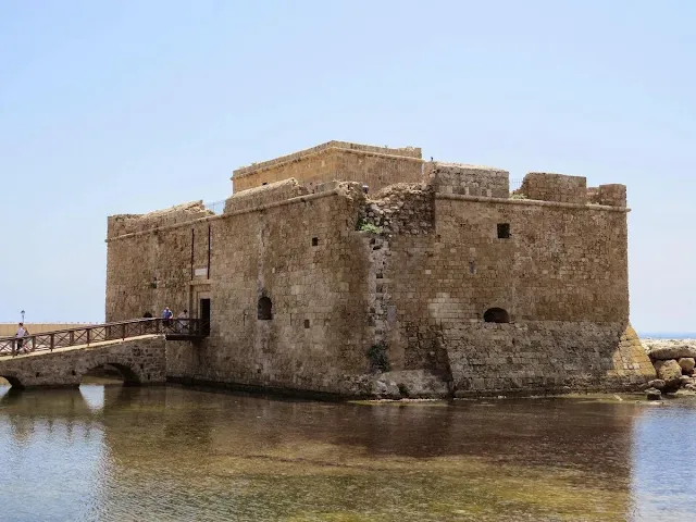 Cyprus Road Trip Itinerary: Castle of Paphos in the water of Paphos Harbour