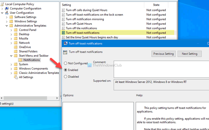 Comment activer ou désactiver les notifications des applications et d'autres expéditeurs à l'aide des paramètres Windows