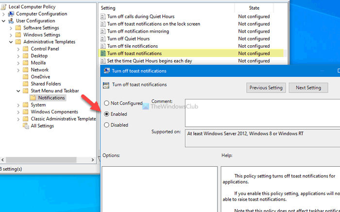 วิธีเปิดหรือปิดการแจ้งเตือนจากแอพและผู้ส่งอื่นๆ โดยใช้ Windows Settings