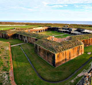 An aerial view of Fort Morgan, Gulf Shores, Alabama