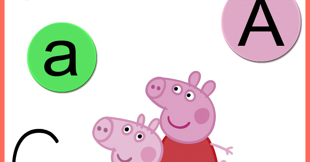 Alfabeto Ilustrado Peppa Pig e George para Imprimir Grátis