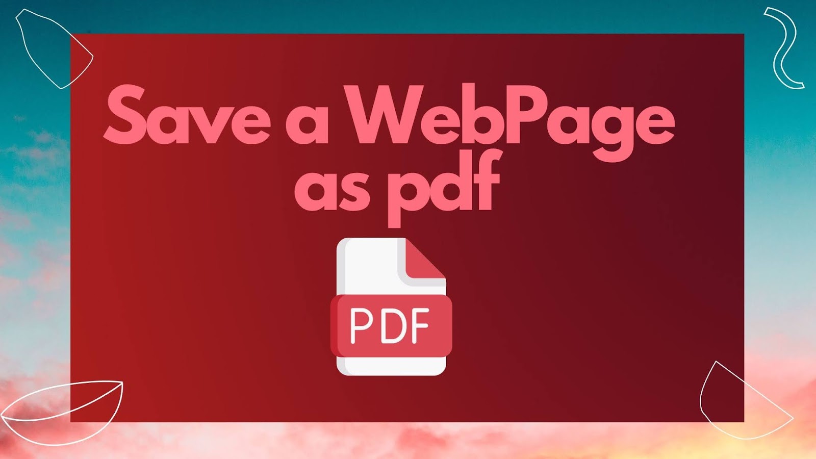 how to save page as pdf how to save page as pdf