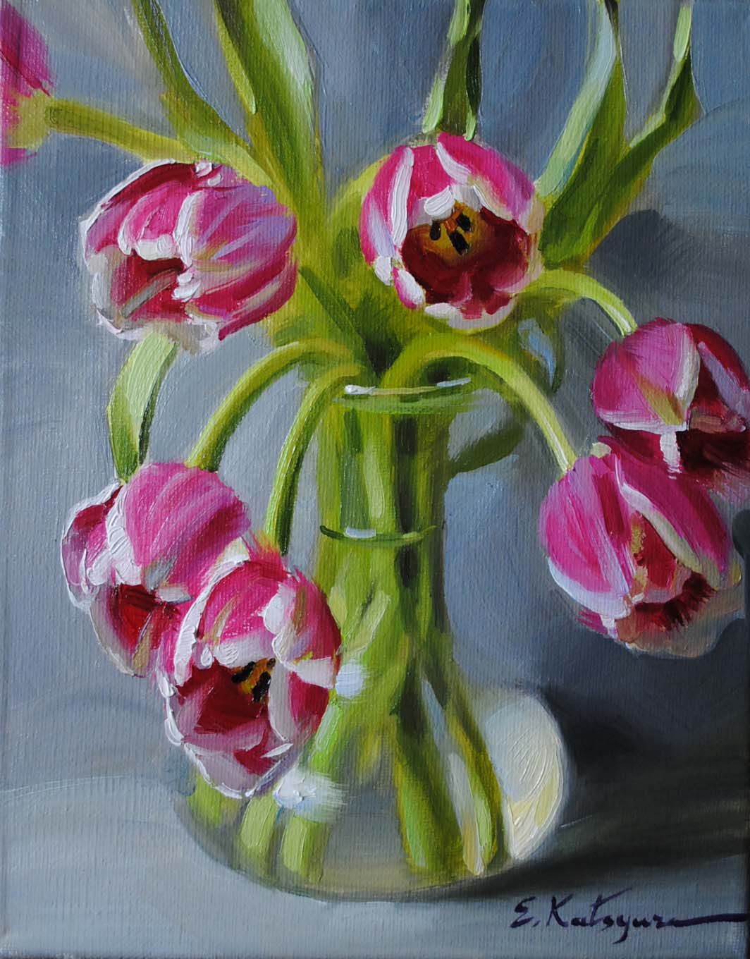 Paintings by Elena Katsyura Tulips in Vase
