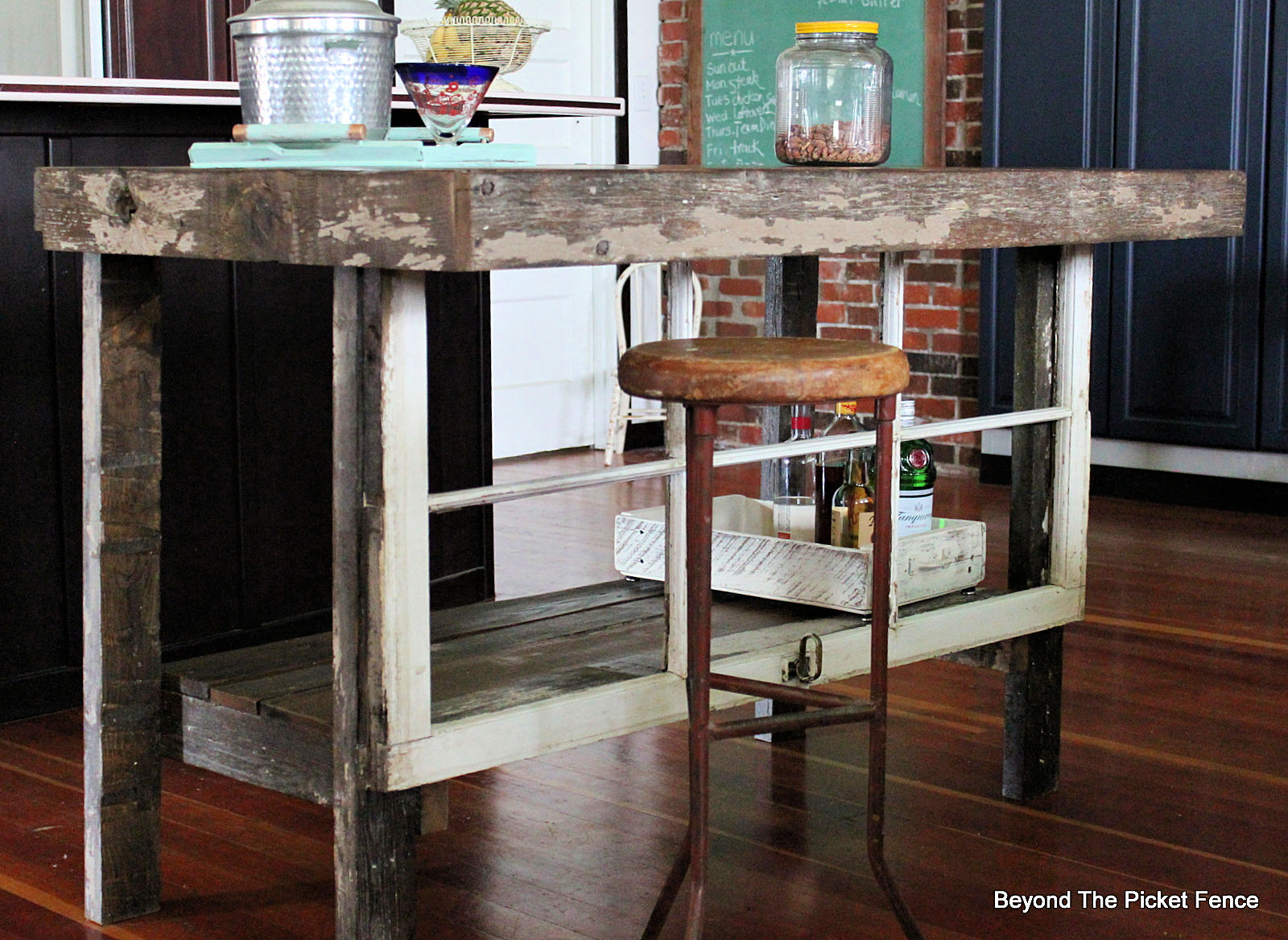 Beyond The Picket Fence Rustic Farmhouse Kitchen Island and Bar