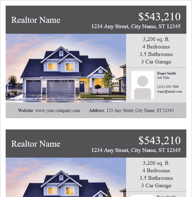 Real Estate Flyer Template Word