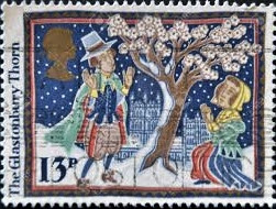 UK Postage Stamp showing Glastonbury Thorn