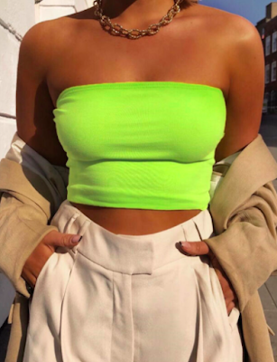 Green Bandeau Top