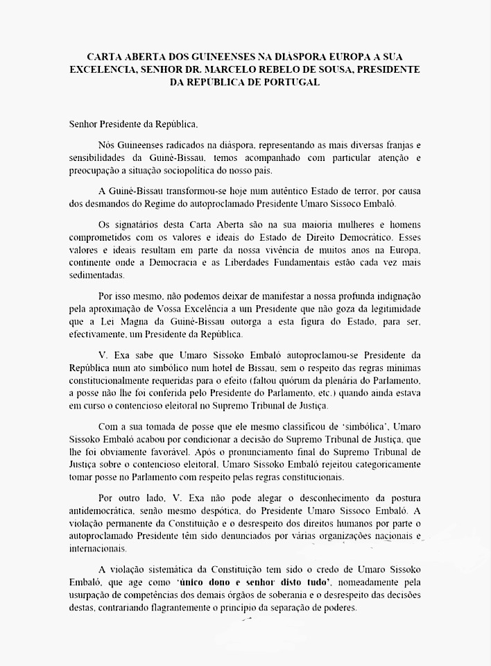 Ditadura de Consenso Carta a Marcelo