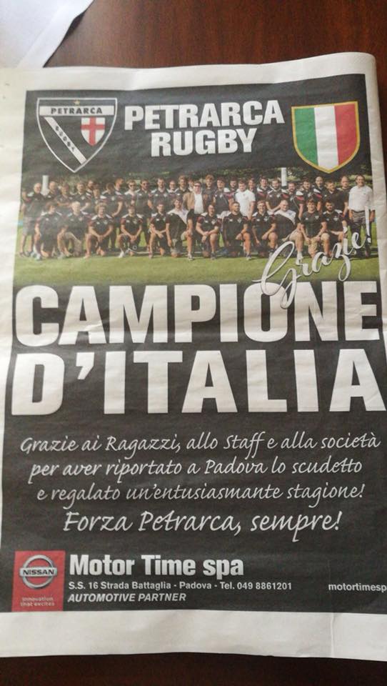 il blog di mao +Watt Petrarca Rugby campioni d'Italia... grazie ragazzi!!!