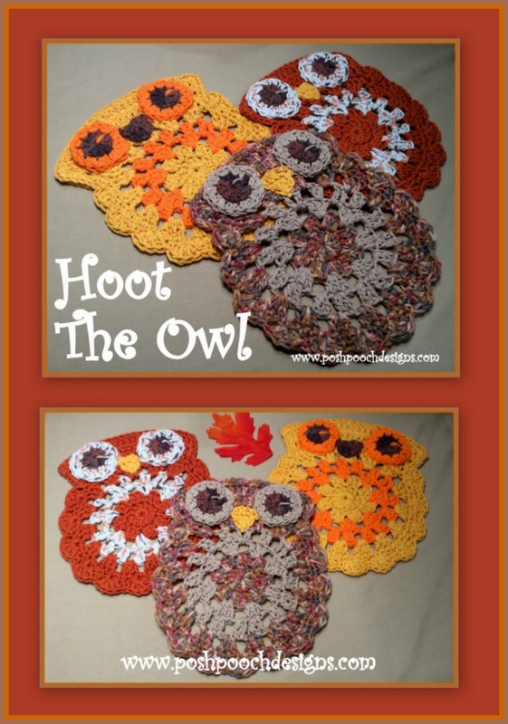 2 Crochet Pattern Books Potholder Hot Pad Cat Owl + Dishcloths with Pot  Scrubber