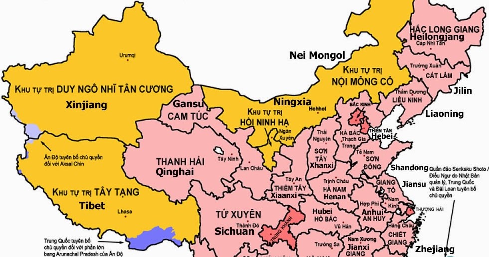 Minh Đức: Bản Đồ Các Tỉnh Trung Quốc