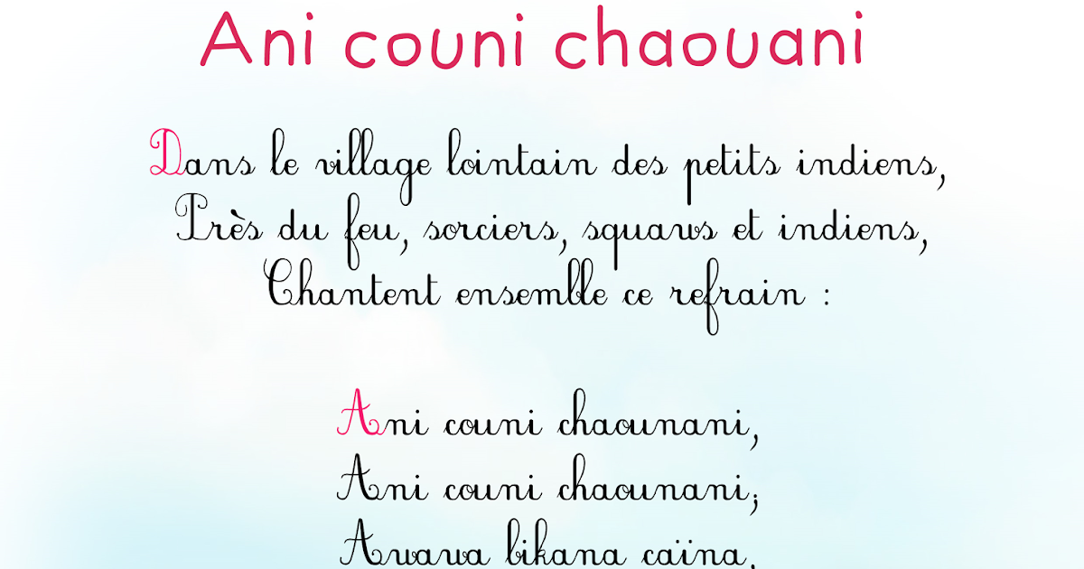 Ani couni chaouani (parole & Chanson)