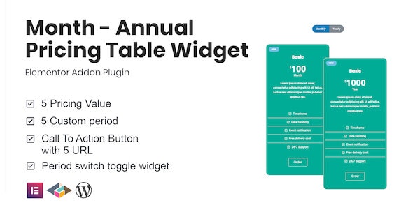 Month v1.1.0 - Annual Pricing Table Widget For Elementor Month v1.1.0 - Annual Pricing Table Widget For Elementor