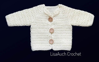 Newborn cardigan FRee crochet pattern  lisaauch