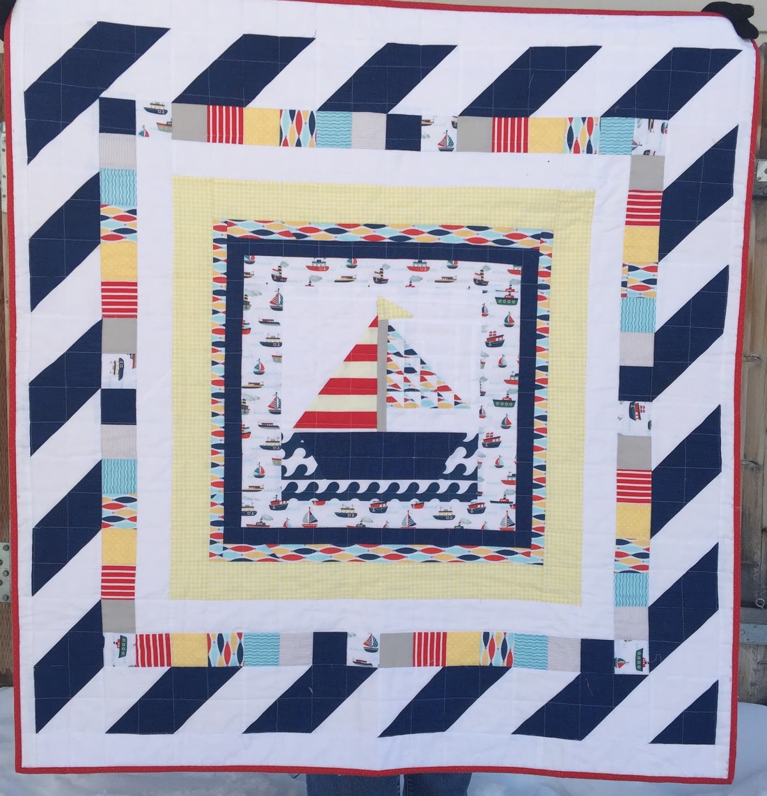 Lo, Ray, & Me Sail Away (baby quilt)