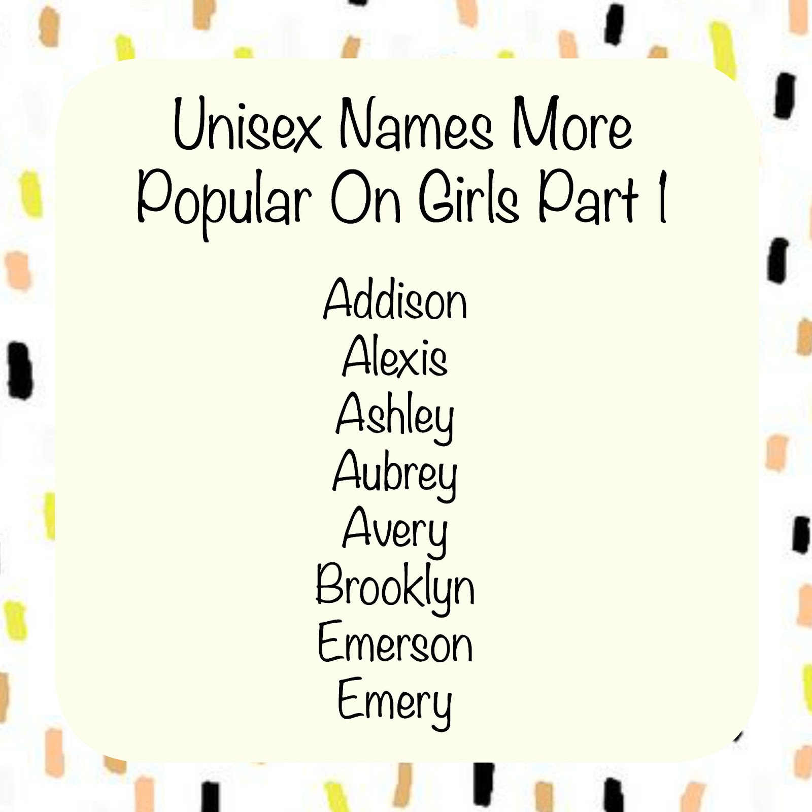Ren's Baby Name Blog What's The Count? {Unisex Names Part 1}