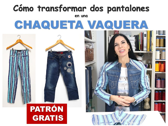 Reutilizar ropa vieja | Recicla jeans viejos en una chaqueta || patrón GRATIS en varias tallas