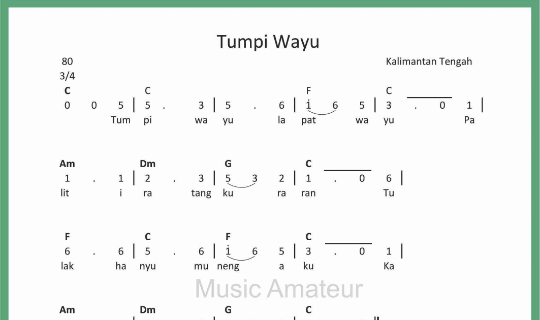 Not Angka Tumpi Wayu SEPUTAR MUSIK