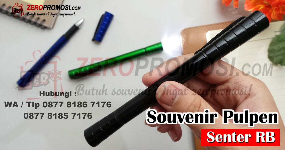 Souvenir Pen Senter RB Terbaru Custom Cetak Logo Pen Kantor Murah