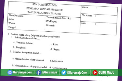 Soal Uts Pts Kelas 4 Semester 2 K13 Revisi Terbaru Guru Maju