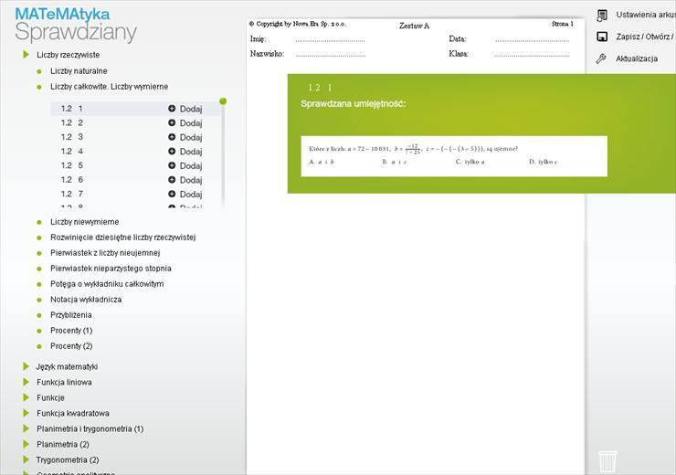 Sprawdzian Z Optyki 3 Gimnazjum Odpowiedziami sprawdziany podstawówka gimnazjum liceum: MATeMATyka [NOWA ERA