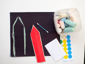 Spooky City Skylines- Easy Halloween chalk project for kids