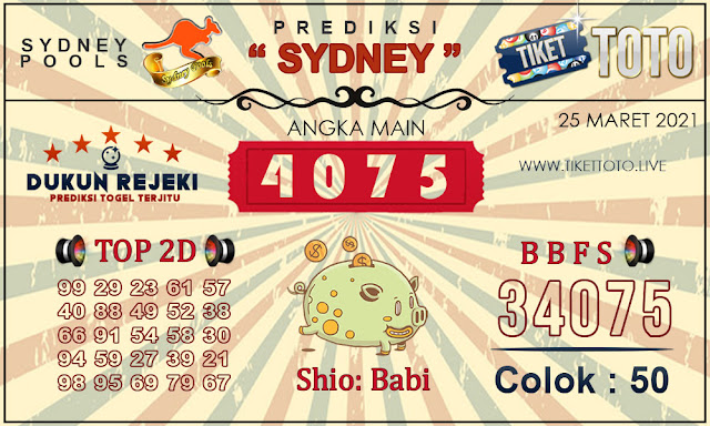Prediksi Togel SYDNEY TIKETTOTO 25 MARET 2021