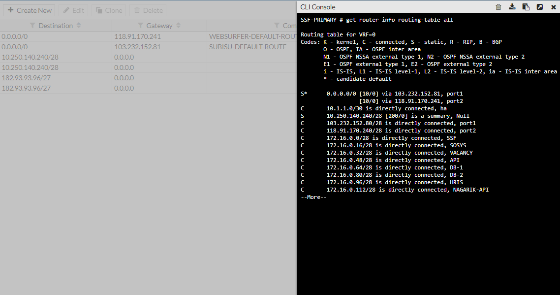 POLICY ROUTES FORTIGATE