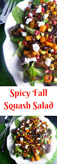 Spicy Fall Squash Salad:  The perfect autumn salad full of sweet and spicy flavors that totally compliment each other. - Slice of Southern