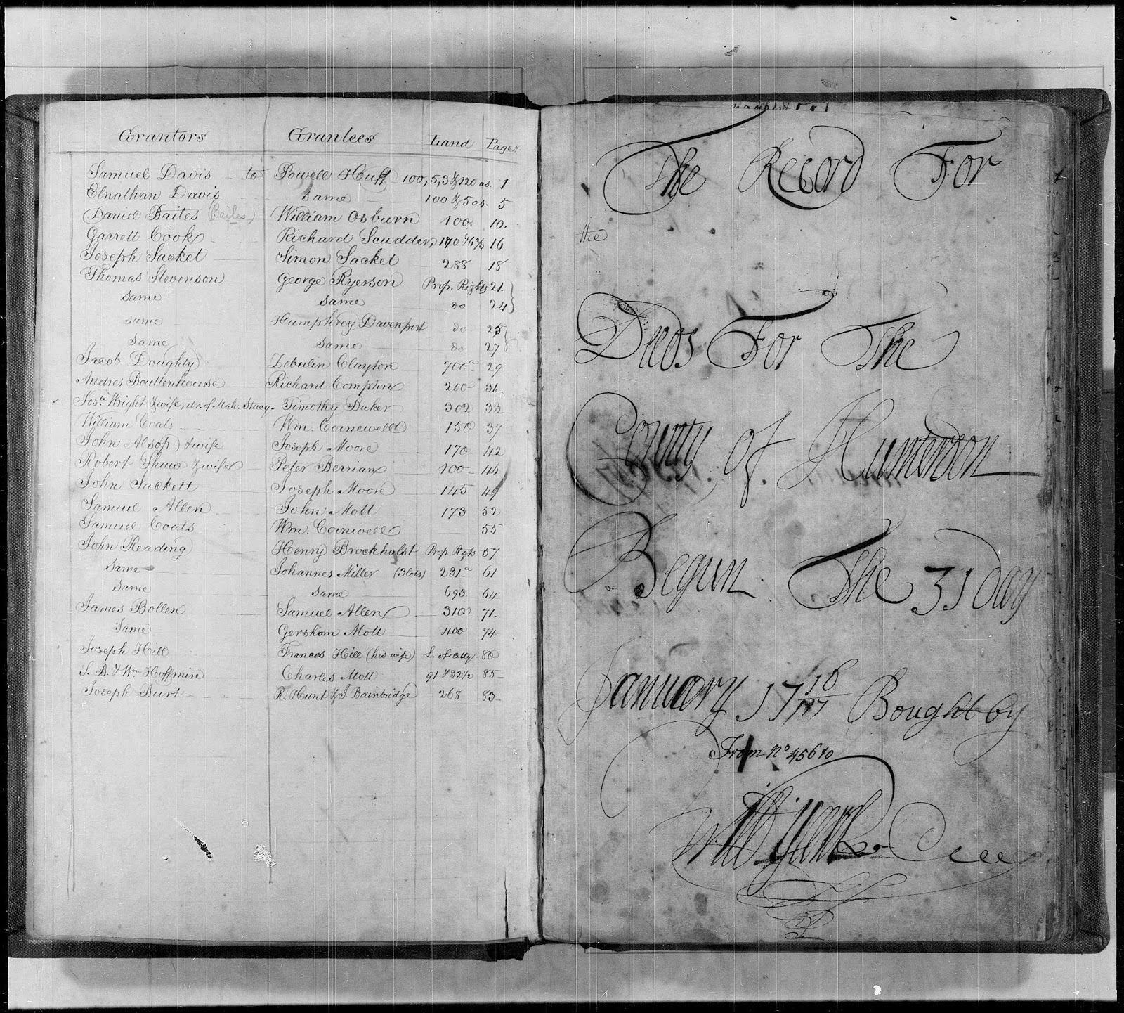 Brouwer Genealogy Early Deeds 17161730, Hunterdon County, New Jersey