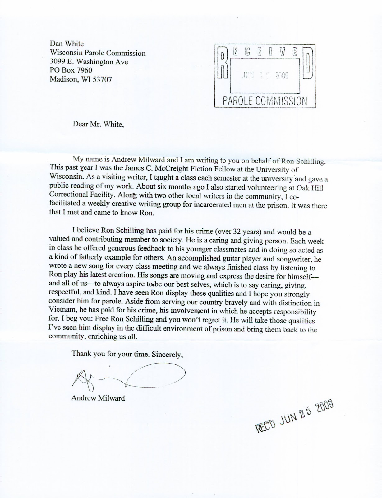 inmates sample parole letters letter of recommendation for inmate sample
