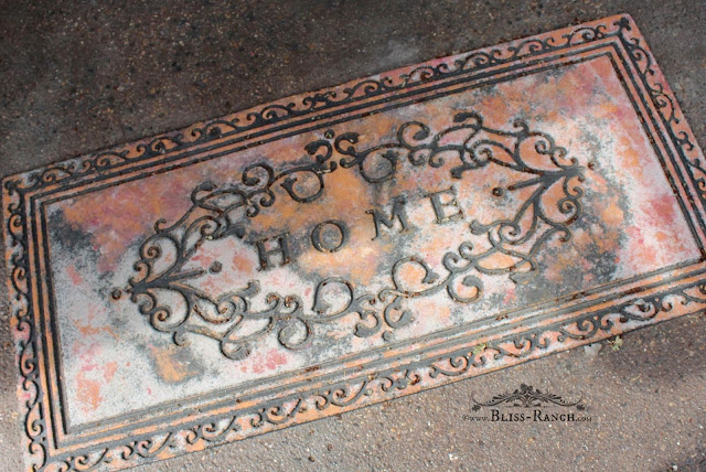 Makeover a worn front door mat with paint, Bliss-Ranch.com