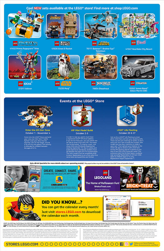AnJ's Brick Blog Lego October 2018 Promotional Calendar Released!
