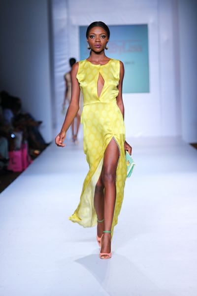 MTN Lagos Fashion and deisgn week: Jewel by lisa long neon dress