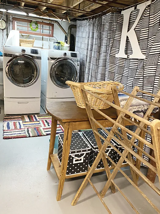 laundry area in basement