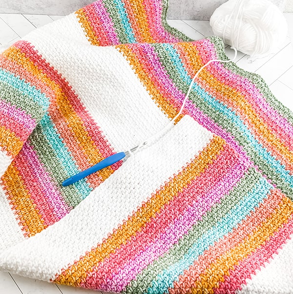 Free Crochet Linen Stitch Blanket Pattern Grace and Yarn