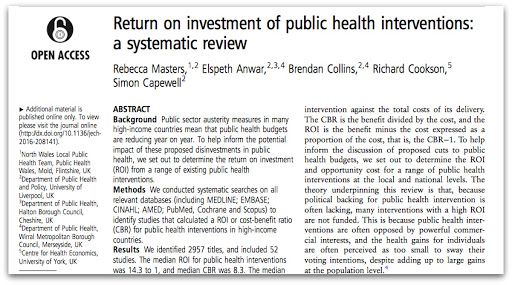 Looking for a Good Return on Investment? Fund Public Health Programs ...