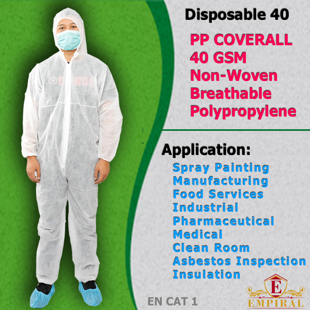 Empiral PP Coverall 40gsm NonWoven Breathable Polypropylene