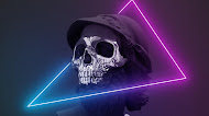 skull triangle neon mobile wallpaper