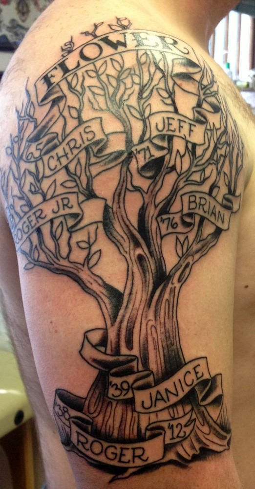 Go Back &gt; Gallery For &gt; Family Tree Half Sleeve Tattoo
