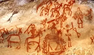 ভীমবেটকা গুহাচিত্র | bhimbetka cave art | vimbetka cave art