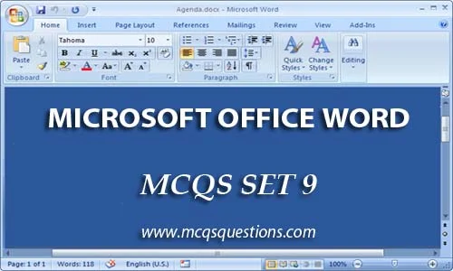 ms office mcqs set 9