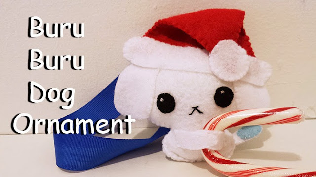 How to Make a Buru Buru Dog Holiday Ornament plushie tutorial