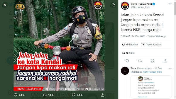 Unggah Pantun Ormas Radikal, Akun Instagram Humas Polri Diserbu Netizen